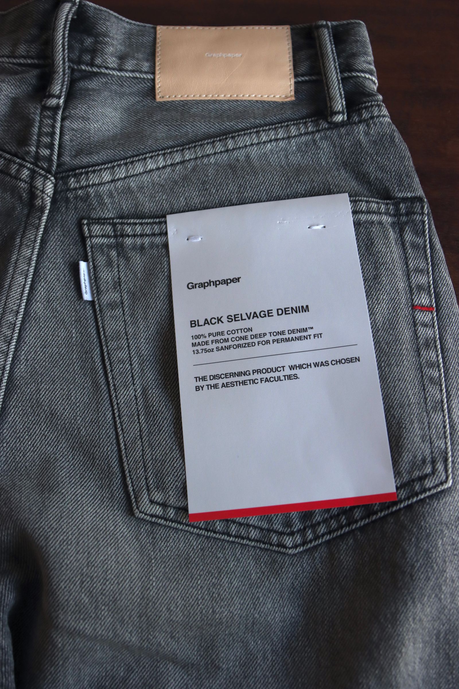 Graphpaper 25AW Women's Selvage Denim Two Tuck Wide Pants(GL253-40062LB)BLACK_LIGHT FADE