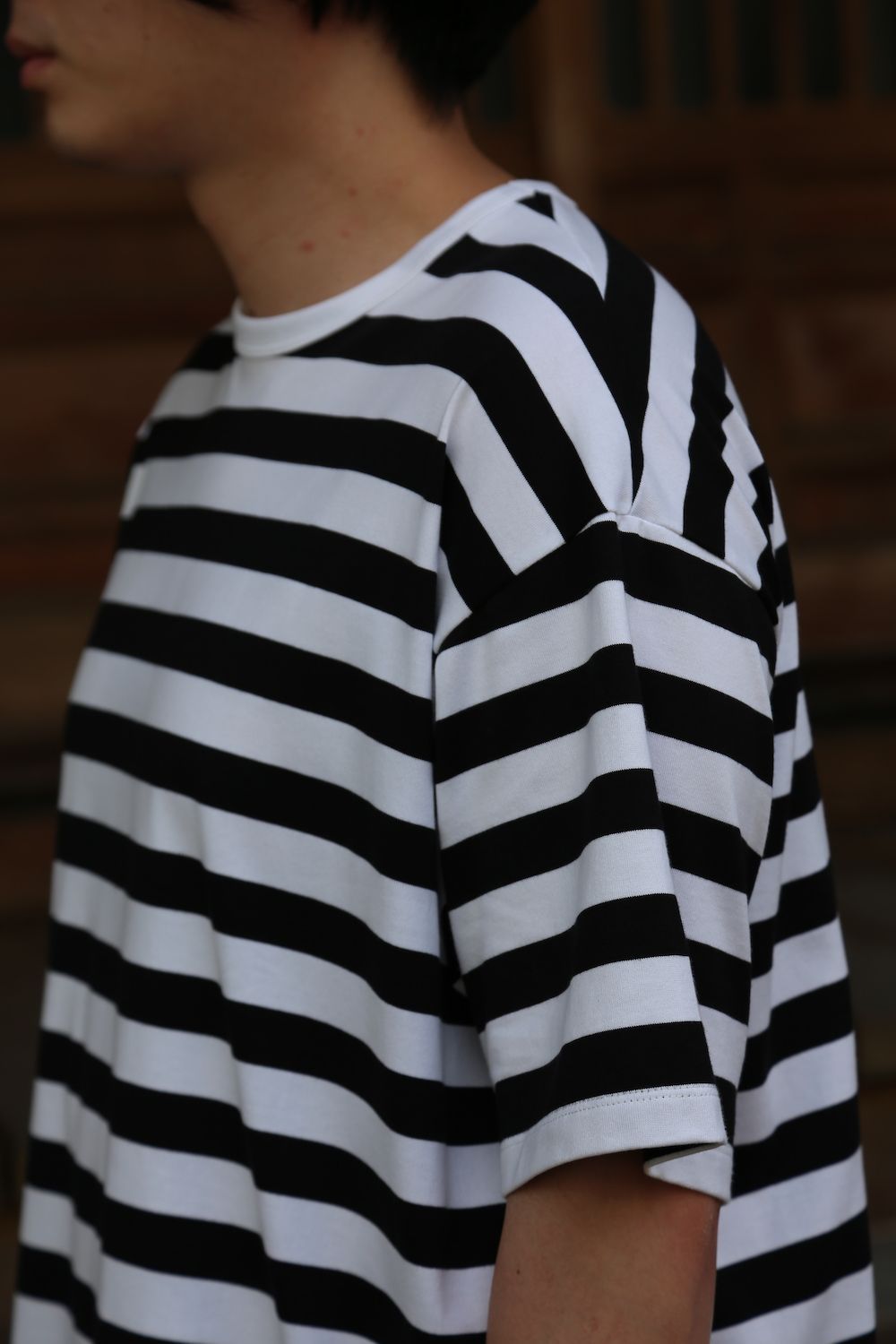 Graphpaper Border S/S Tee(GM203-70144B) style.2021.6.20.