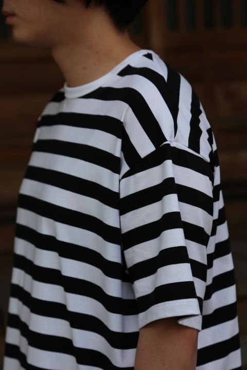 Graphpaper Border S/S Tee(GM203-70144B) style.2021.6.20.