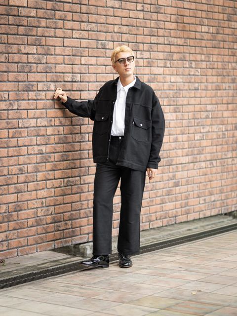 Graphpaper Cotton Double Serge Two Tuck Pants スタイル
