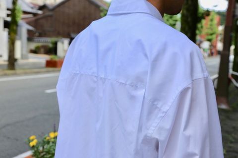 Graphpaper Broad L/S Oversized Regular Collar Shirt(GM203-50110B)"WHITE"Style.2020.7.14.