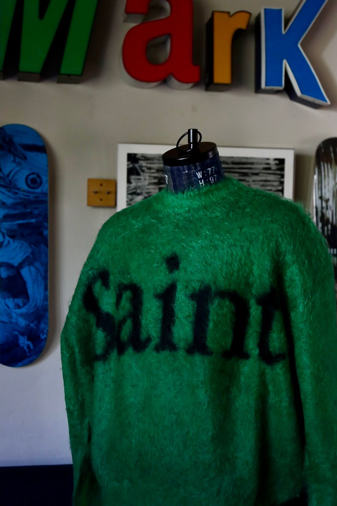 セントマイケル 23AWニット SAINT CREW NECK KNIT(SM-A23-0000-043)GREEN - S