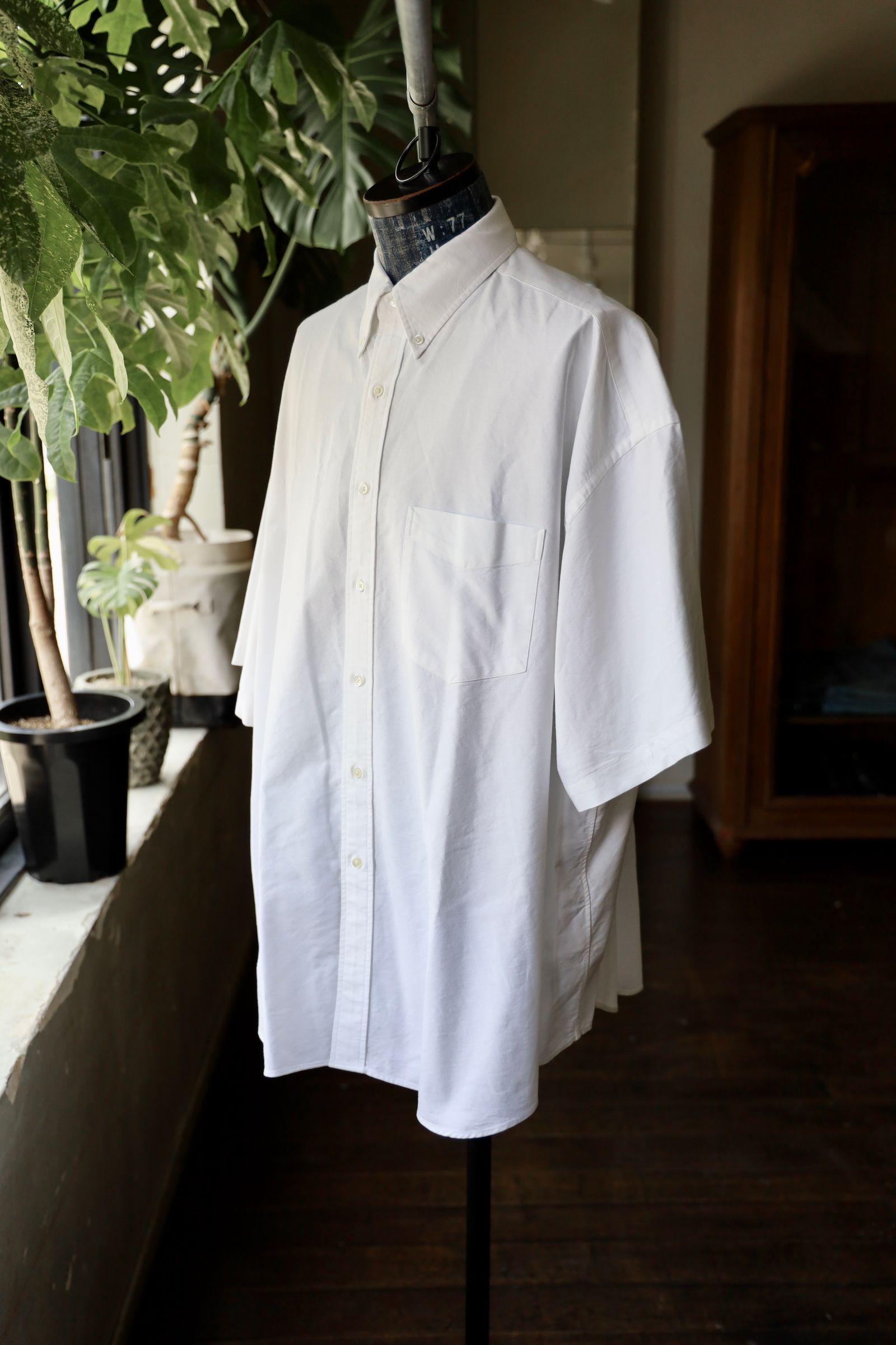 グラフペーパー Oxford S/S Oversized B.D Shirt(GM252-50076B)WHITE☆6月21日(土)発売！