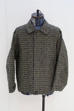 ヨーク 25FW Needlepunched Cotton Plaid Drizzler Jacket(YK25FW01031B) GREEN☆10月11日(土)新作発売！