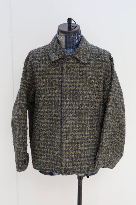ヨーク 25FW Needlepunched Cotton Plaid Drizzler Jacket(YK25FW01031B) GREEN☆10月11日(土)新作発売！