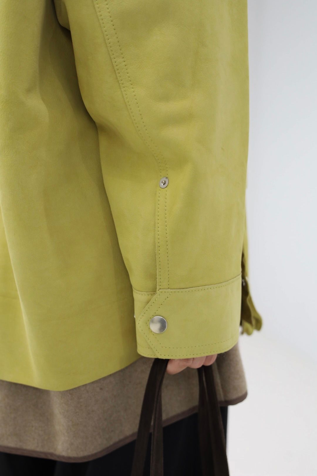 ヨーク 25FW Nuback Leather Coverall Jacket(YK25FW01019B) YELLOW BEIGE