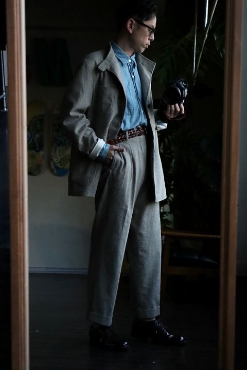 A.PRESSE 23SS Hunting Jacket & Herringbone Trousersスタイル.2023.3.5.
