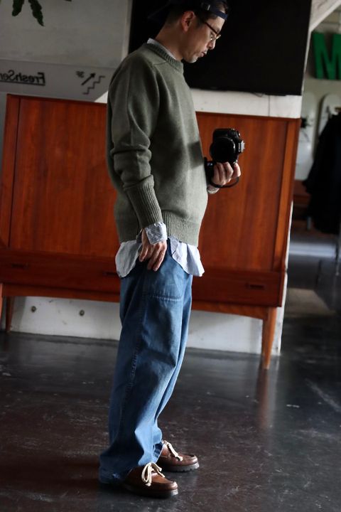 アプレッセ22FW Pullover Sweater"GREEN"スタイル