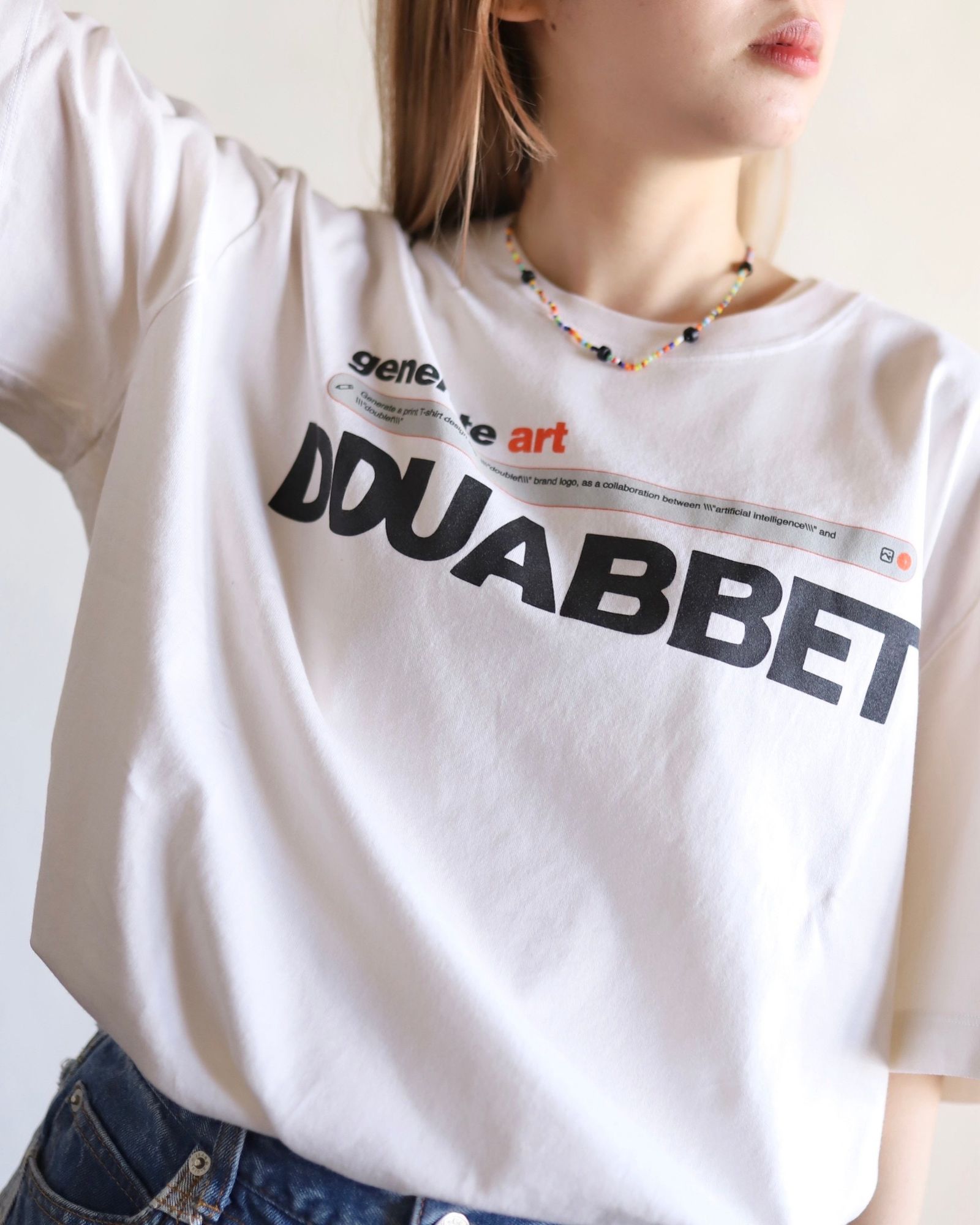 doublet 新作AI-GENERATED "DOUBLET" LOGO T-SHIRT style.2024.2.16