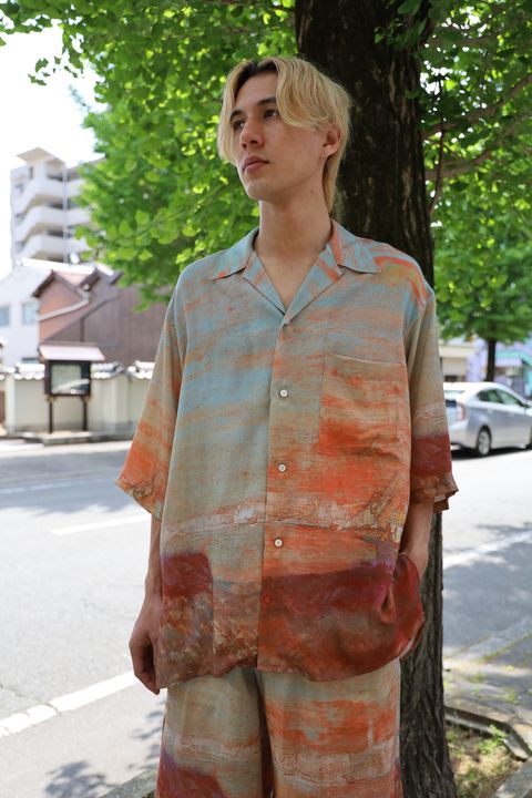 YOKE 24SS 新作LANDSCAPE PRINTED OPEN COLLAR SHIRT style 2024.5.5
