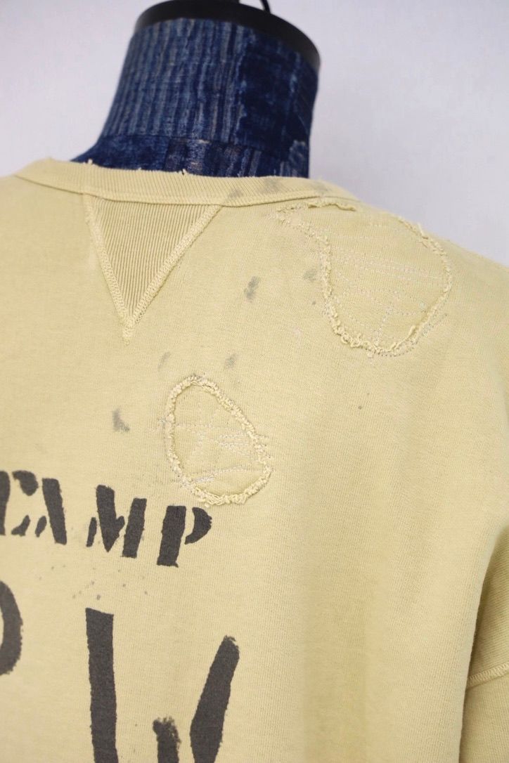 BOW WOW 26FW REPAIRED DOUBLE V SWEATSHIRT - PW(BWU-RDVSP)KHAKI YELLOW