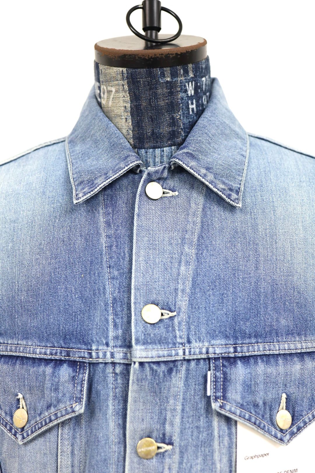 グラフペーパー Selvage Denim Trucker Jacket(GU261-20055LB)INDIGO_LIGHT FADE★1月24日(土)発売！