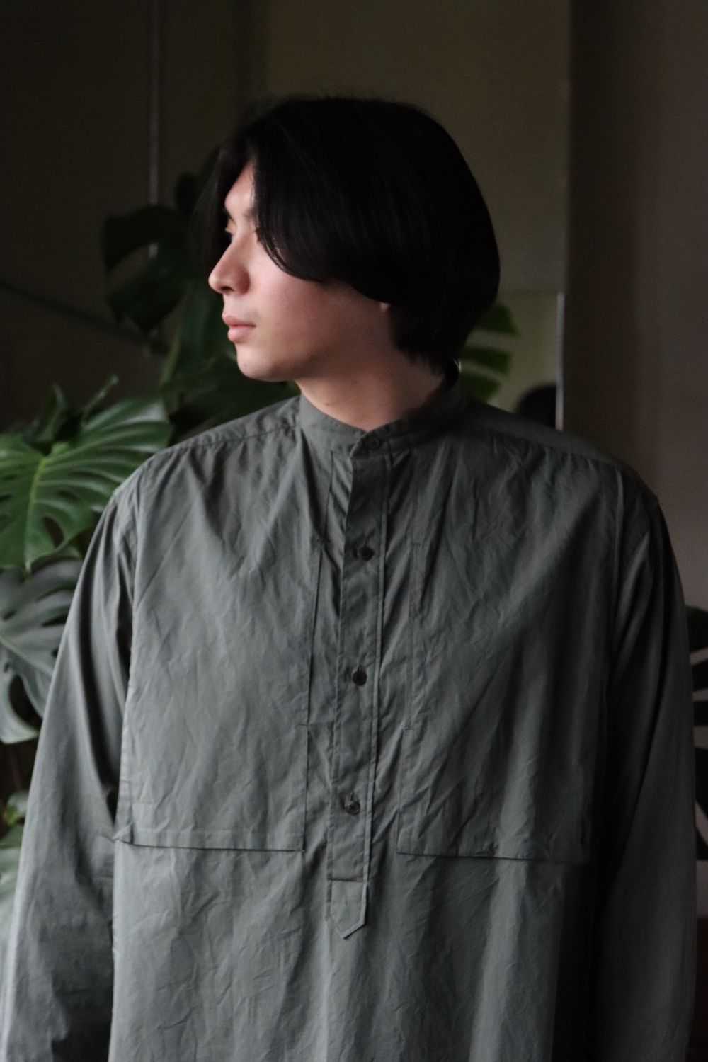 トップス blurhms High Count Chambray Washed Shirt blurhms High Count Chambray Pullover Washed Shirt(BHS22S014