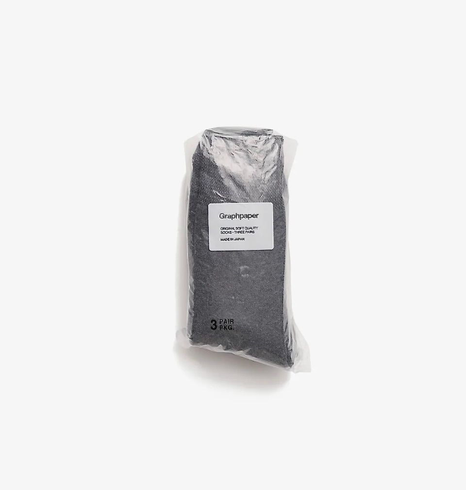 グラフペーパー ソックス 3-Pack Socks (GRAY)