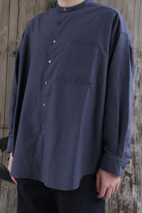 Graphpaper Oxford Oversized Band Collar Shirt(GM211-50137B) style.2021.3.13.