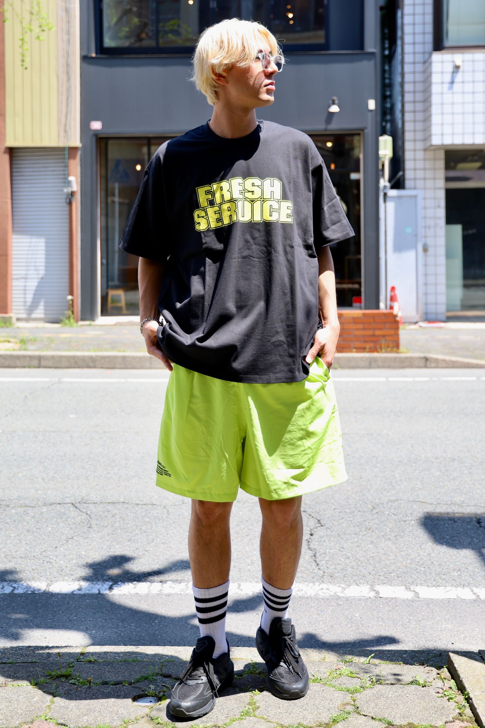 フレッシュサービスCORPORATE PRINTED S/S TEE “MS”(BLACK)
