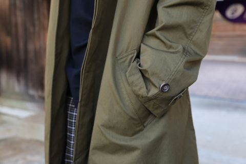 COMME des GARCONS HOMME 綿ナイロンウェザーフーデッドコート"KHAKI"Style.2020.9.22.