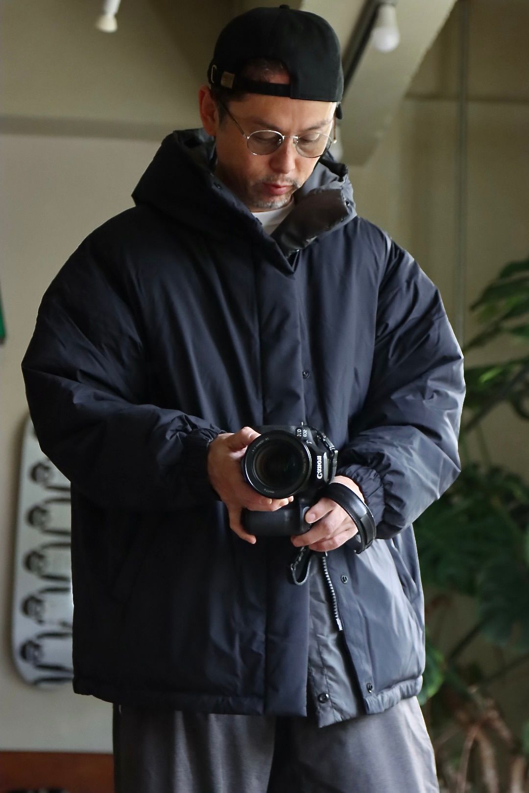 グラフペーパー22AW PERTEX Riversible Hooded Downスタイル.2022.9.23.