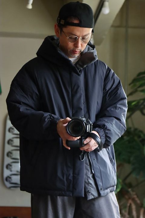 グラフペーパー22AW PERTEX Riversible Hooded Downスタイル.2022.9.23.