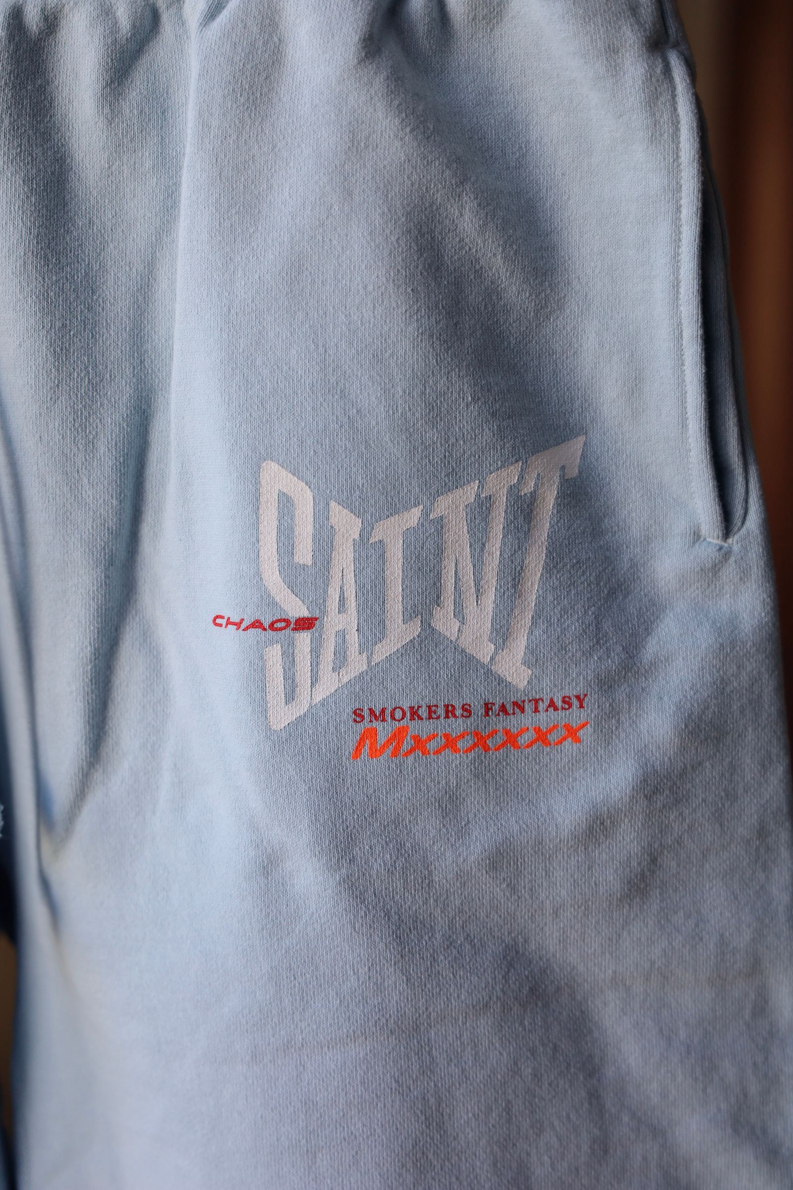 セントマイケル25SS スウェットショーツRIBON SAINT SWEAT SHORTS(SM-HR8-0000-060)BLUE
