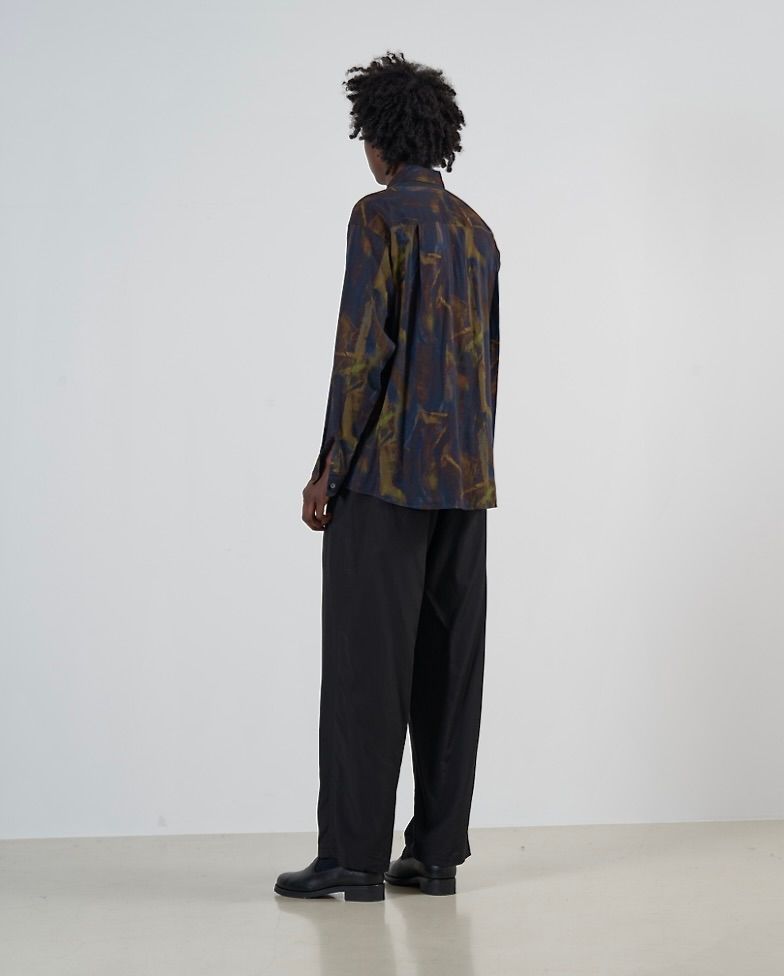 ヨーク24FW PATTERNED REGULAR COLLAR SHIRT(YK24FW0797SH)NAVY