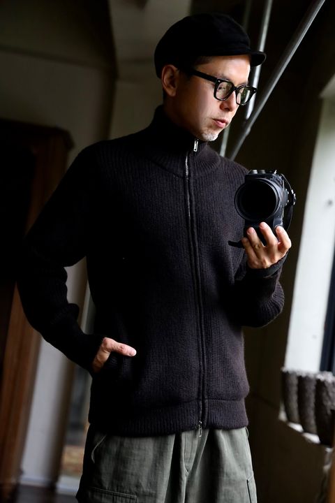 MARKAWARE 26AW DRIVERS KNIT"NATURAL BLACK"スタイル