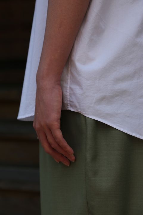 Dulcamara Broad Oversized S/S Regular Collar Shirt(GM212-50625B) style.2021.5.30