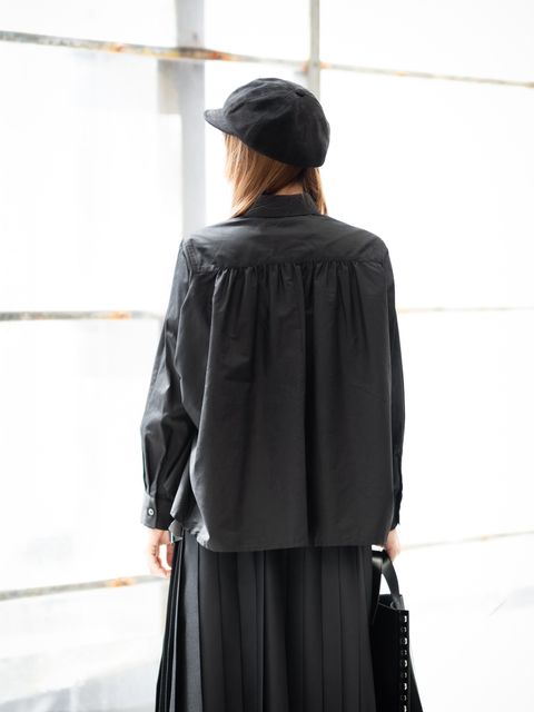 tao 26FW 綿ブロード丸衿ギャザーブラウス style.2026.8.6