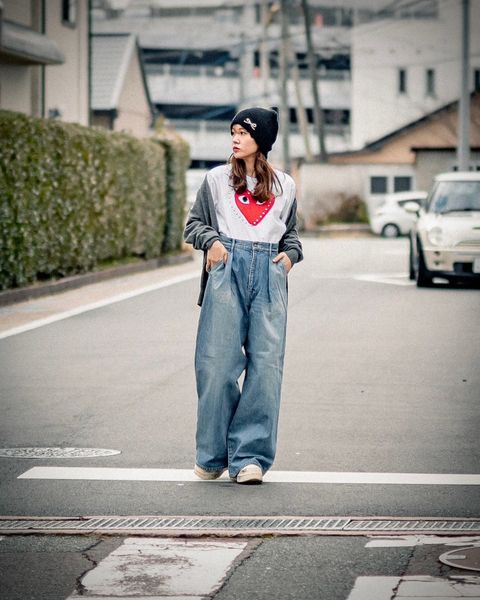 Graphpaper 25SS 新作Selvage Denim Two Tuck Wide Pants style.2024.1.17