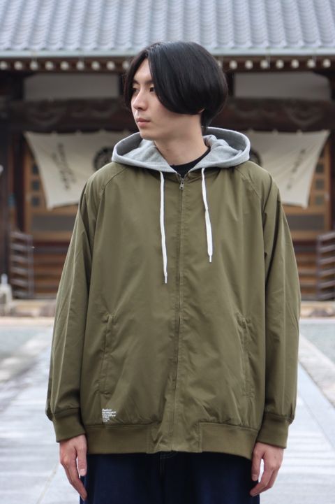 FreshService SWEAT HOODED SWING TOP"KHAKI×HEATHER GRAY"style