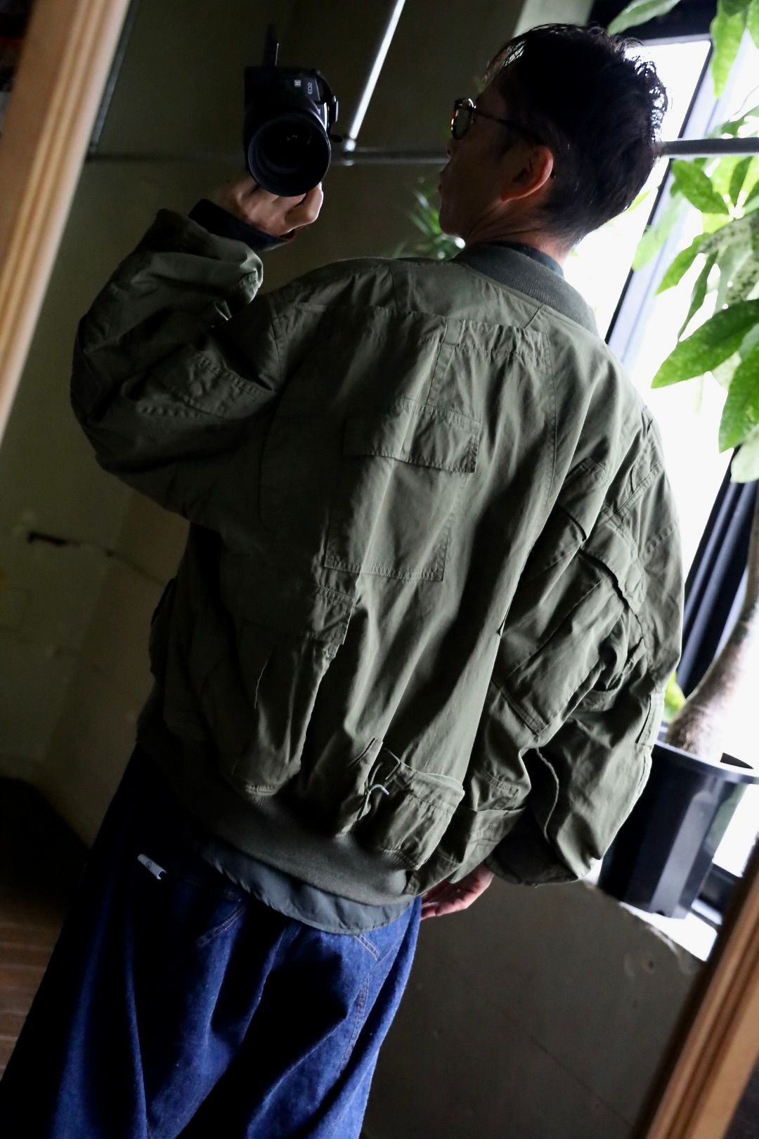 アイジュンヤワタナベマン x Needles Wネーム 綿ナイロンMA-1ジャケット(WP-J902-100)KHAKI