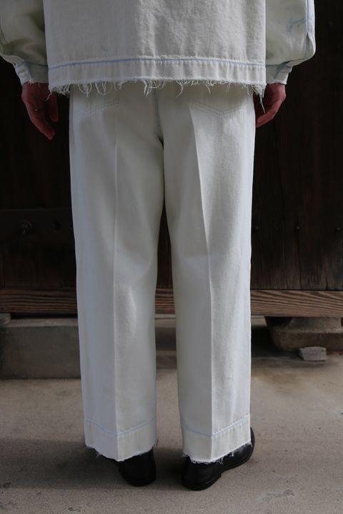 YOKE DETACHABLE POCKET DENIM JACKET&CUT-OFF WIDE-LEGGED DENIM TROUSERS style. 2021.03.27.