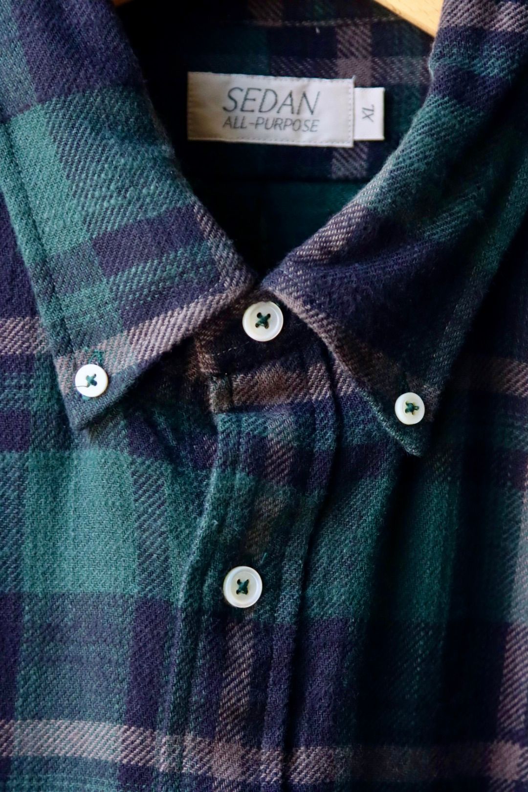 セダンオールパーパスFW23 Twill Plaid Big BD Shirt (SD23F-SH03)Green Plaid