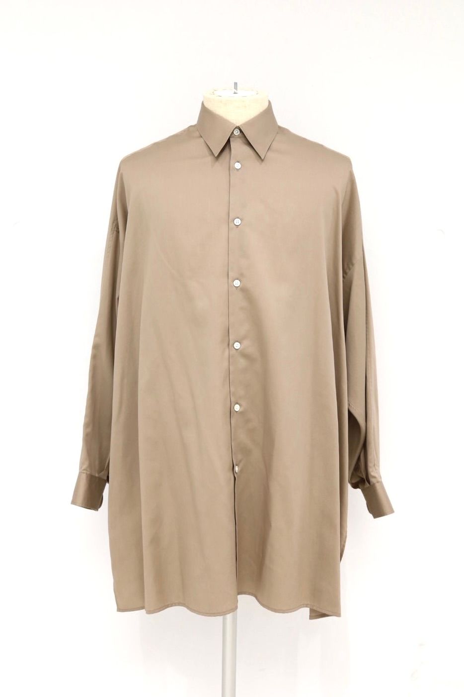 グラフペーパー Women's 26SS  Silicon Poplin Deep Slit Regular Collar Shirt(GL261-50183)TAUPE☆2月28日(土)発売！