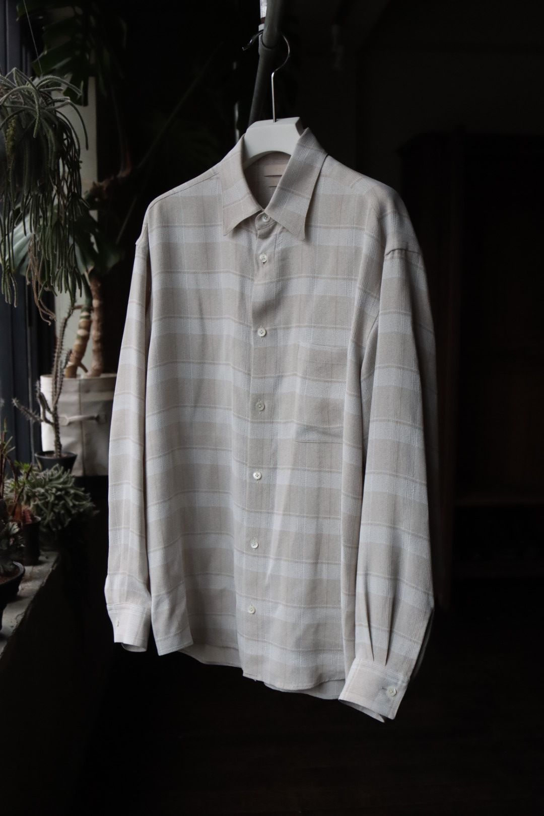 ヨーク24SS PLAID JACQUARD SHIRT(YK24SS0646SH)IVORY