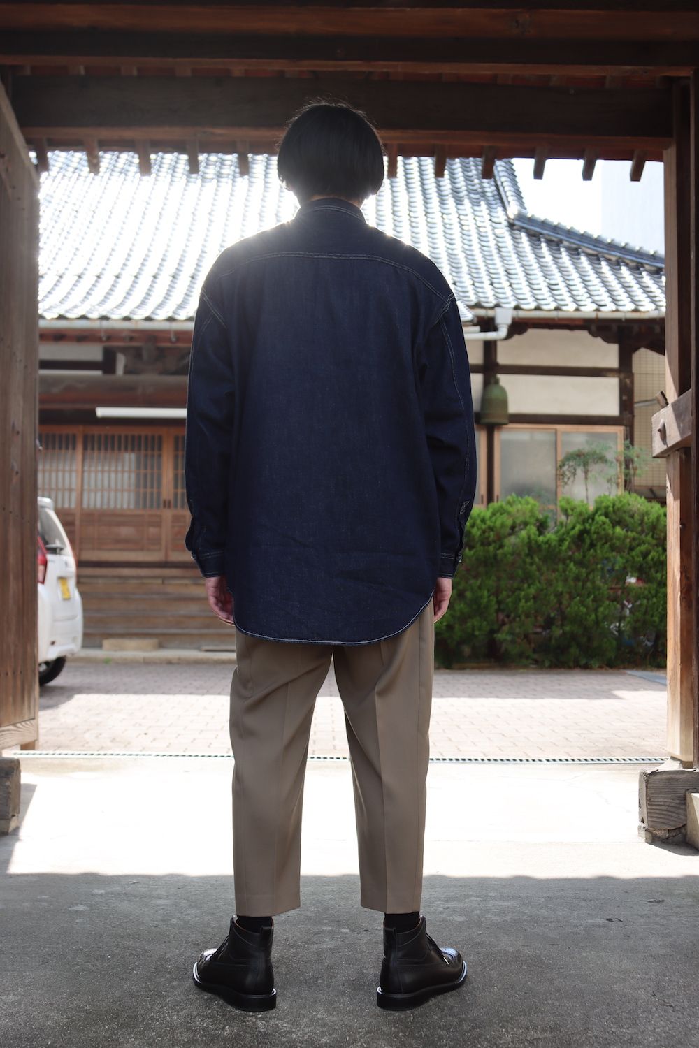 Graphpaper Denime Regular Collar Shirt(GM213-50077B) style.2021.10.3