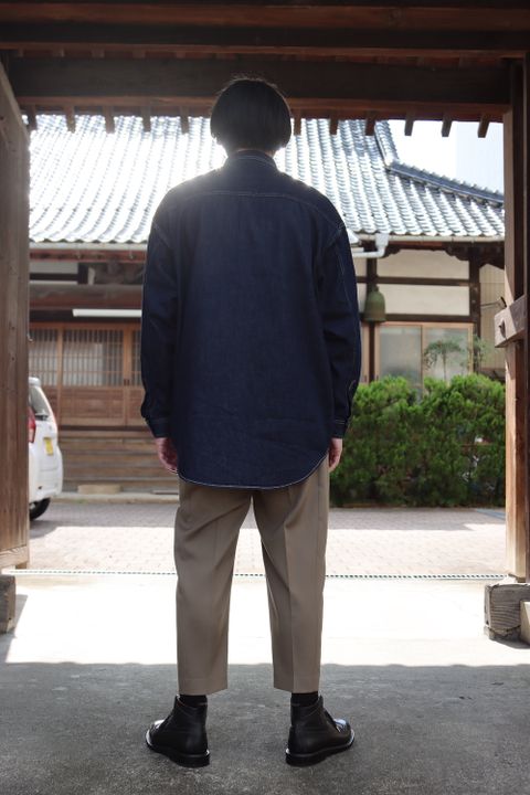 Graphpaper Denime Regular Collar Shirt(GM213-50077B) style.2021.10.3