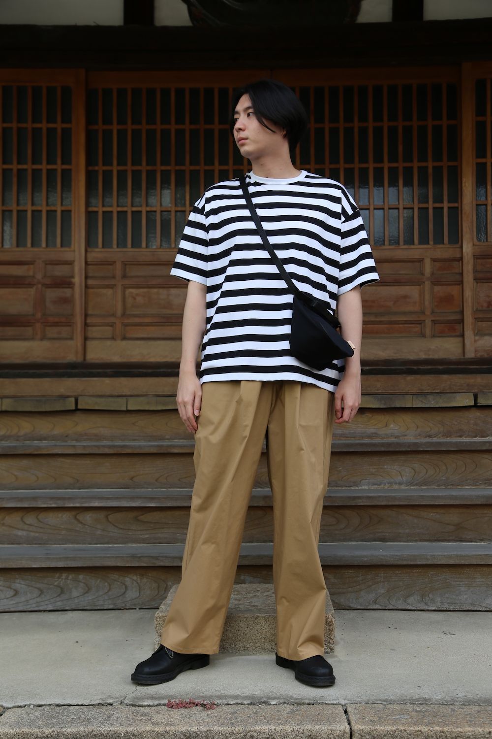 Graphpaper Border S/S Tee(GM203-70144B) style.2021.6.20.