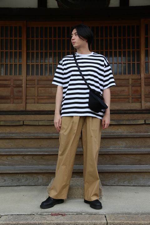 Graphpaper Border S/S Tee(GM203-70144B) style.2021.6.20.