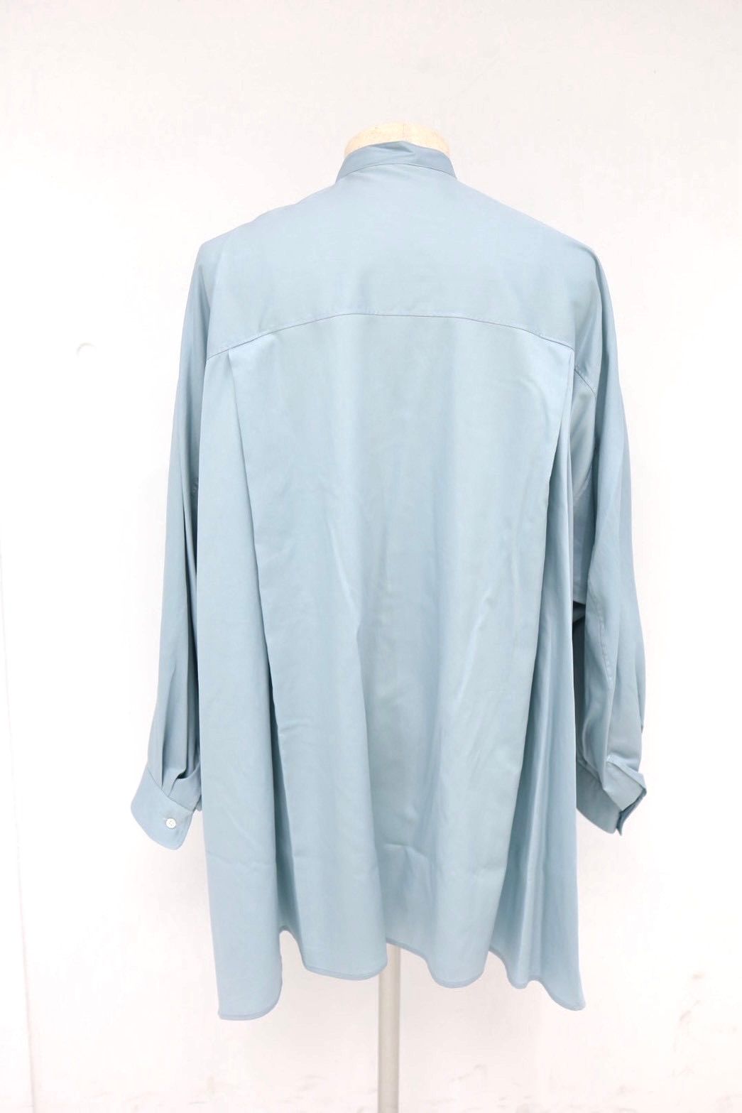 グラフペーパー Women's 26SS  Silicon Poplin Deep Slit Band Collar Shirt(GL261-50184)SMOKE BLUE☆2月28日(土)発売！