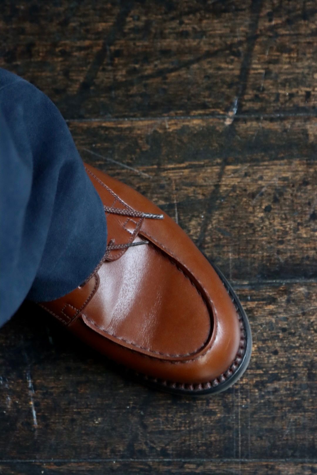A.PRESSE 23AW Suede Trousers"NAVY"スタイル