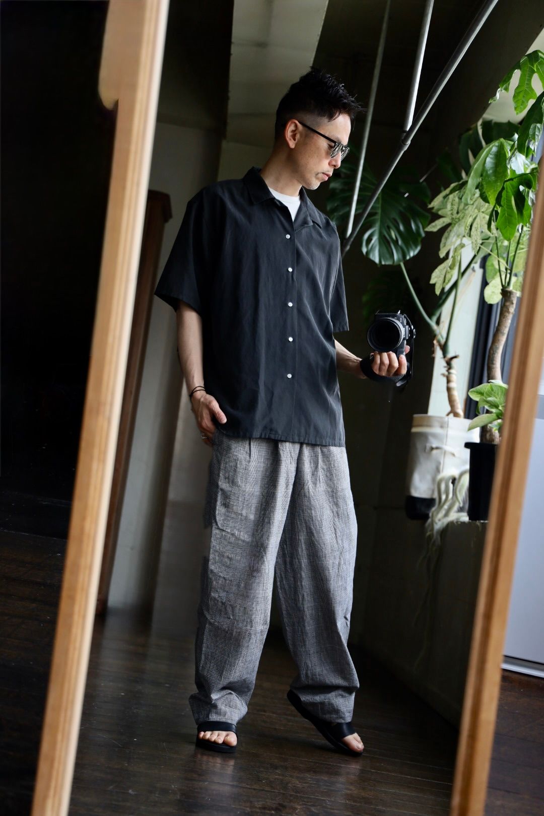 アプレッセ 25SS Silk Cotton Open Collar S/S Shirt(25SAP-02-04H)BLACK☆4月26日(土)発売！