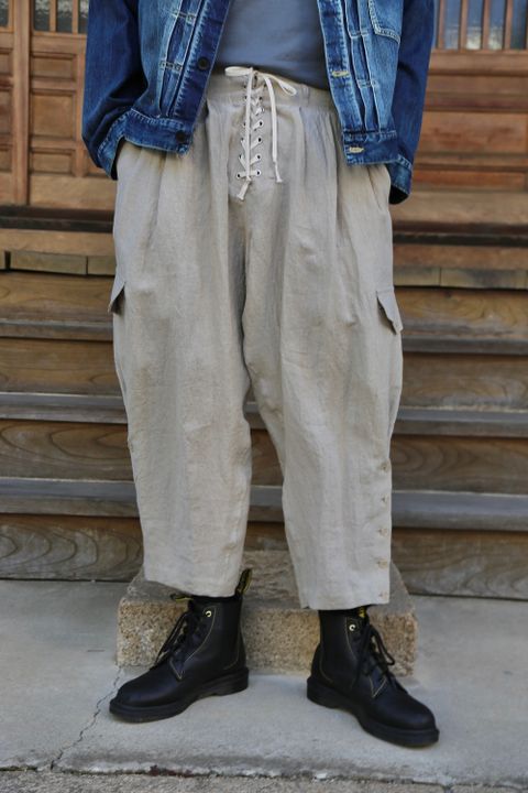 yohji yamamoto リネンジョッパーズパンツ(HD-P47-303-1A) style.2021.4.9.