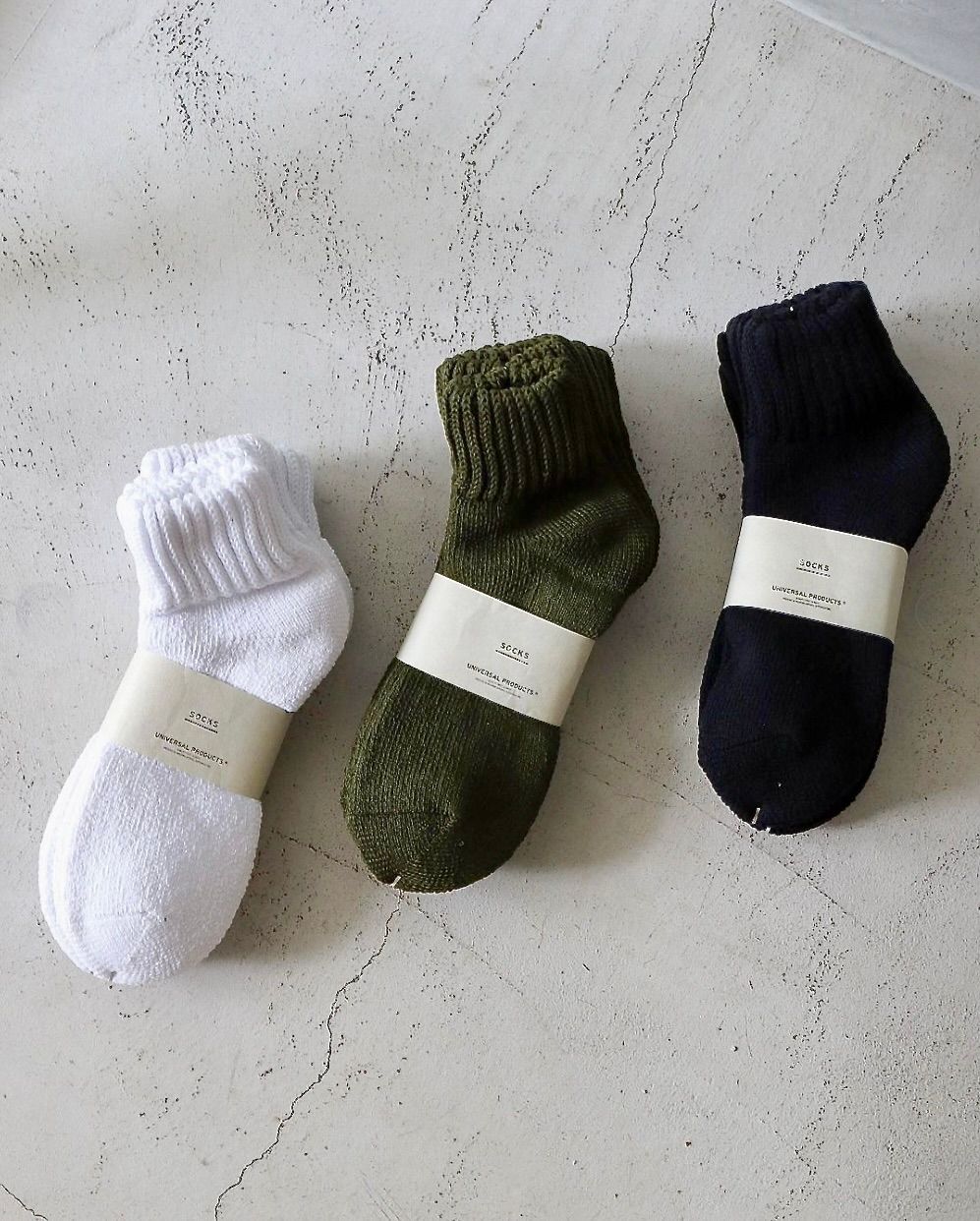 新品】UNIVERSAL PRODUCTS SOCKS【3足】ソックス 靴下 - ソックス