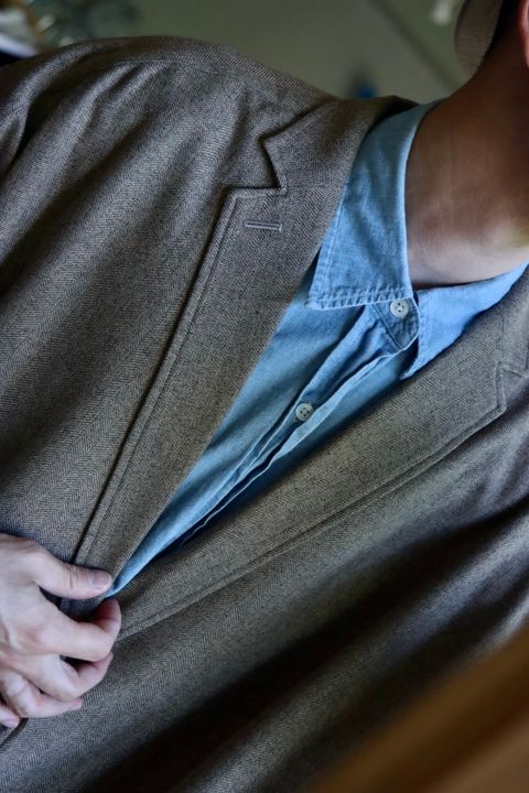 S.F.C 23FW TAILORED SHIRT JACKET"BEIGE"スタイル
