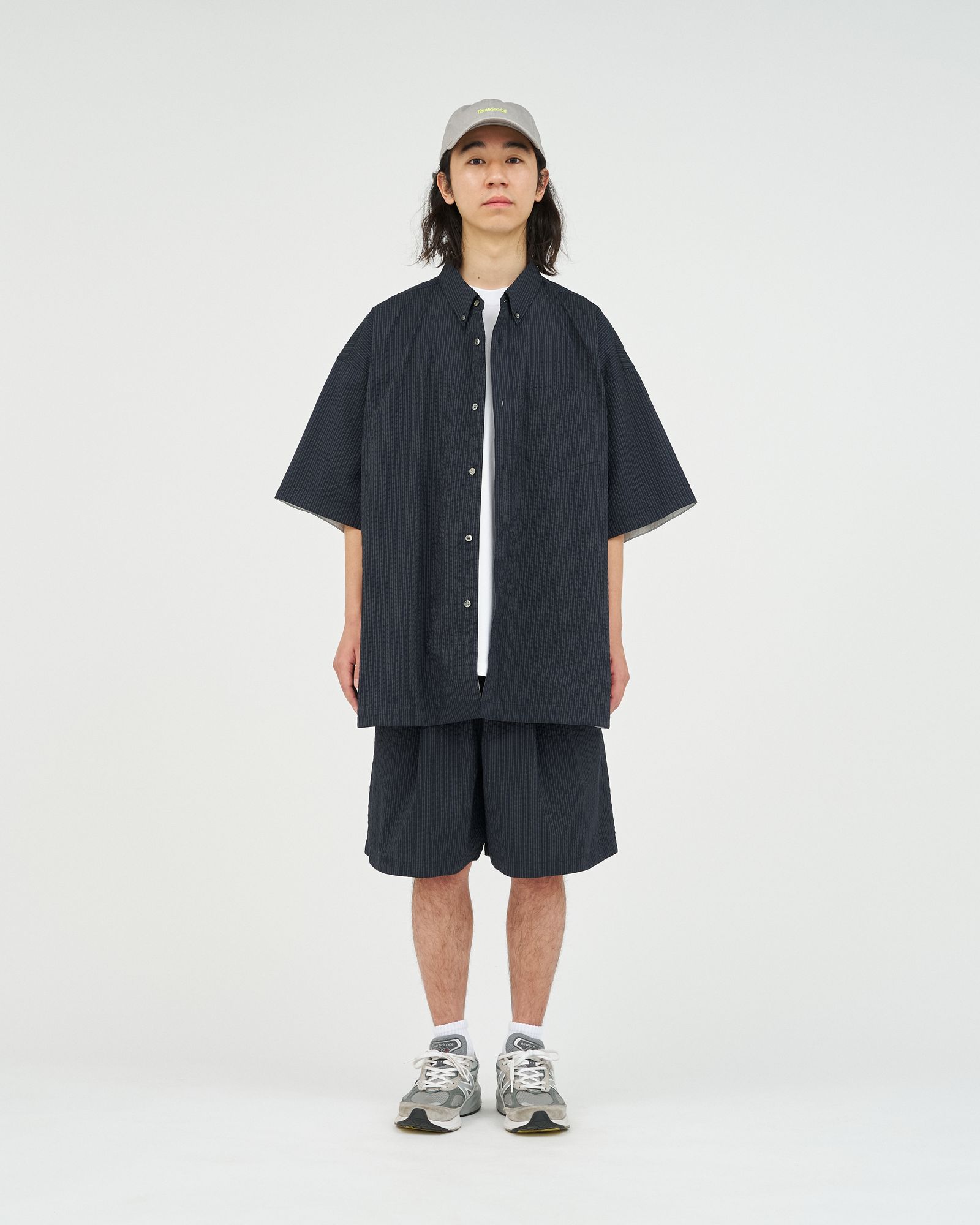 フレッシュサービス SEERSUCKER S/S B.D SHIRT (FSC261-50228)NAVYxBLACK★2月14日(土)発売