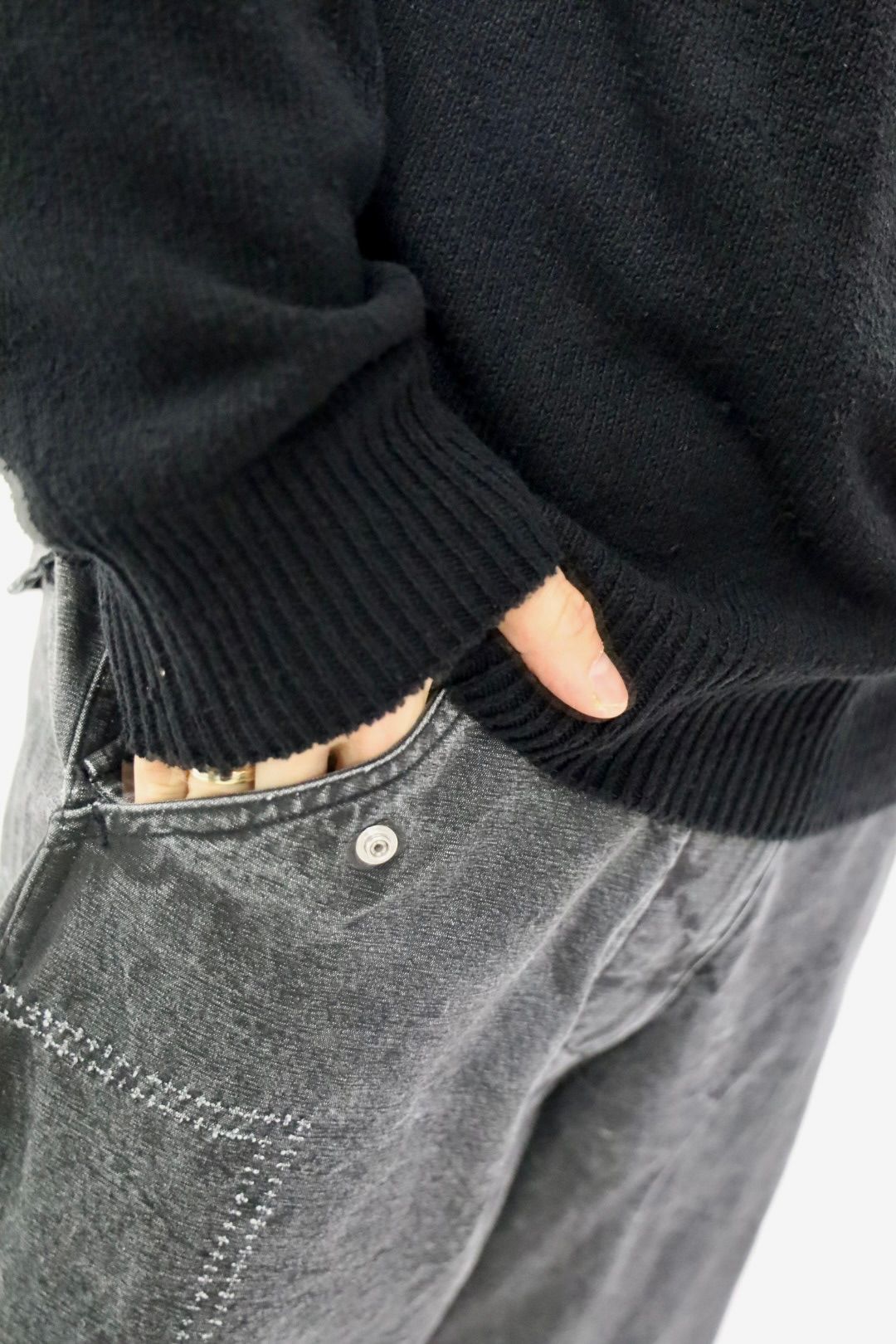 アプレッセ 2026 STYLE1 Washed Silk Nep Henry Neck Sweater(26SAP-03-08)BLACK☆1月10日(土)発売！