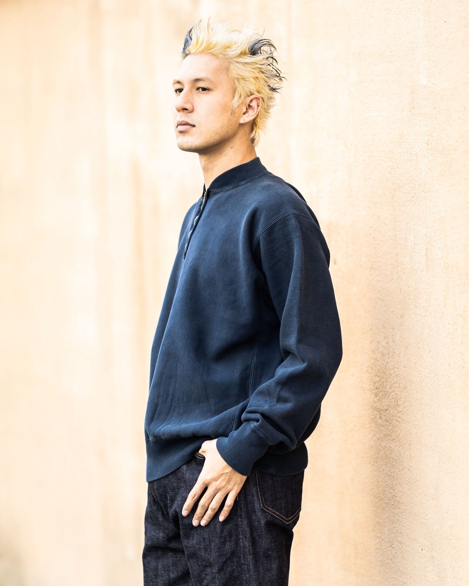 アプレッセ 2026 STYLE1 Vintage Half Zip Rib Collar Sweatshirt(26SAP-05-11)NAVY☆12月13日(土)発売！