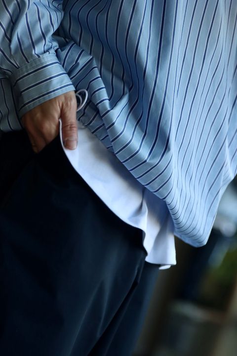 FreshService CORPORATE STRIPE ANORAK SHIRTスタイル