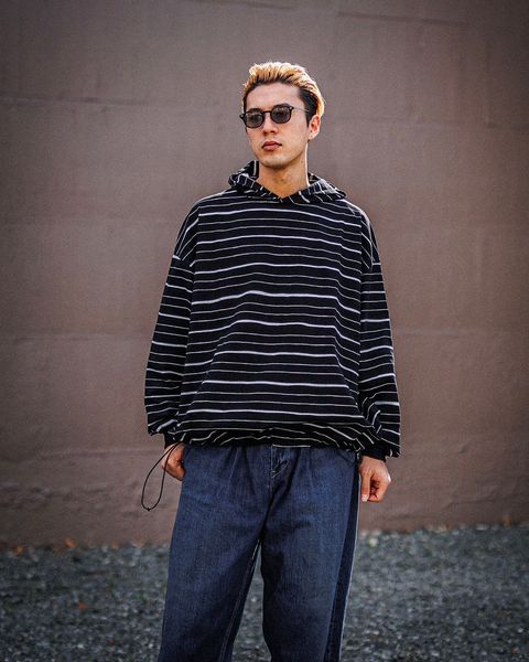 SFC HOODIE MIX SIDE STRIPE LS TEE(black white)1月25日(土)新作発売！